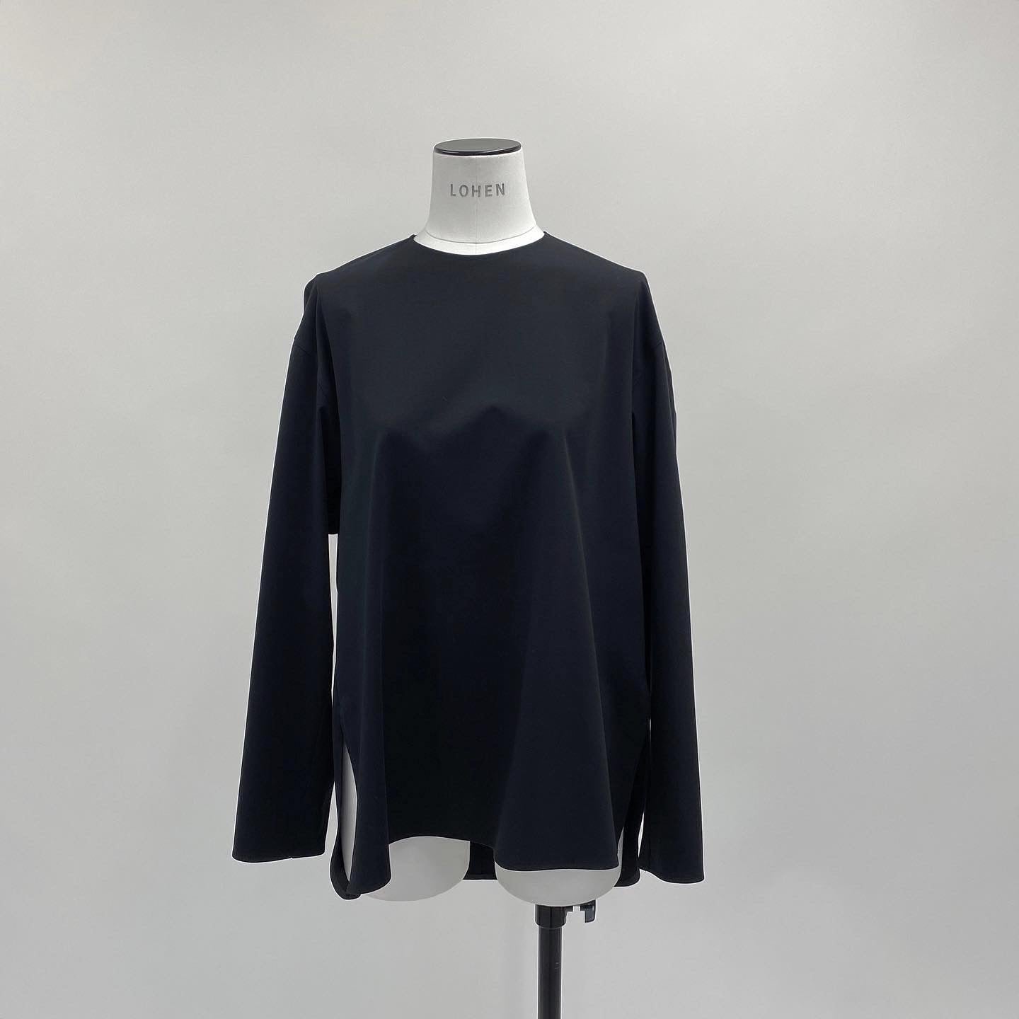 【 lohen 】カーブスリーブロングTシャツ(black)ロンT